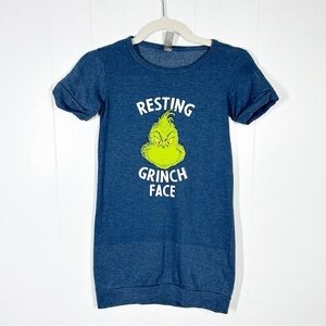 Resting Grinch Face Youth Short Sleeve Sweatshirt Large